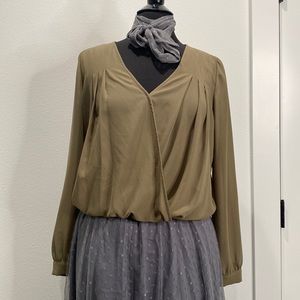Sheer olive green colored forever 21 top